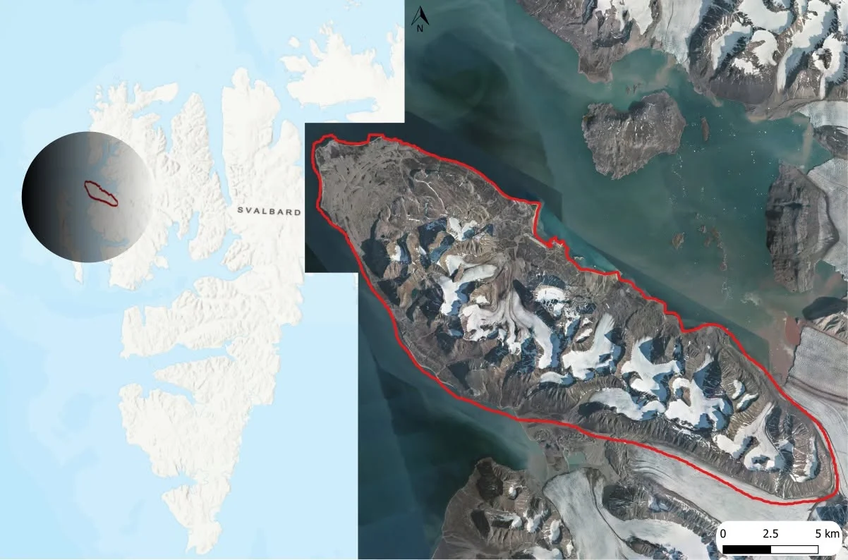 Satellite imagery in its geographical context: a Svalbard example.